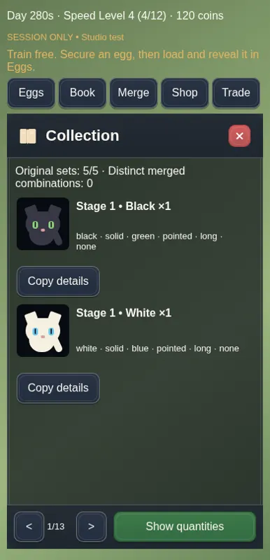 Offline card UI preview